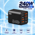USB-C GaN 240W Charger — Black × 2