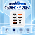 USB-C GaN 240W Charger — White × 3